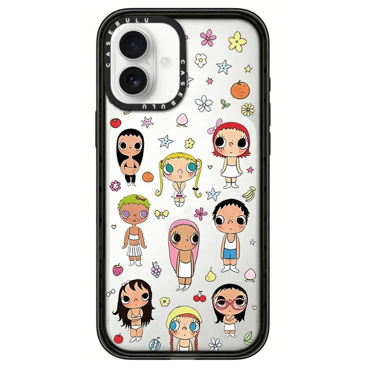 For iPhone 16 YUY Series Pattern Transparent Acrylic Phone Case(YUY Friends)