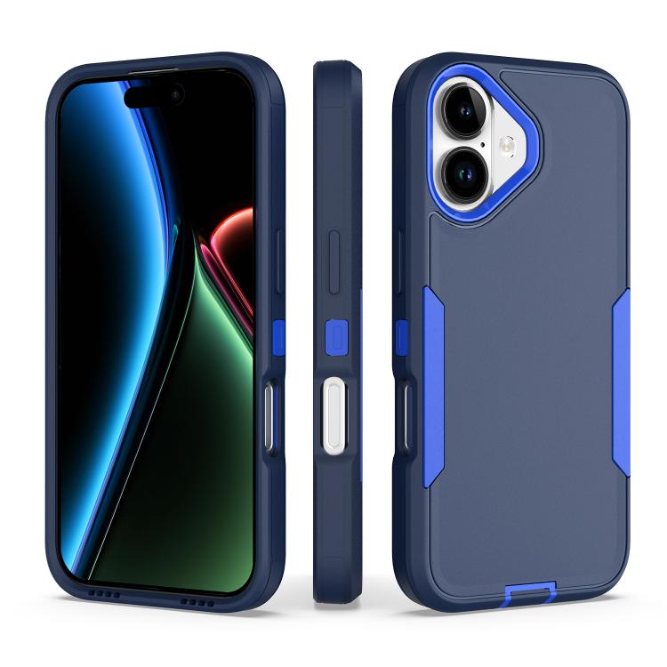 For iPhone 17 2 in 1 PC Hybrid TPU Phone Case(Royal Blue+Dark Blue)