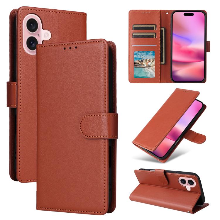 For iPhone 17 3-Card Slots Multifunctional Leather Phone Case(Brown)