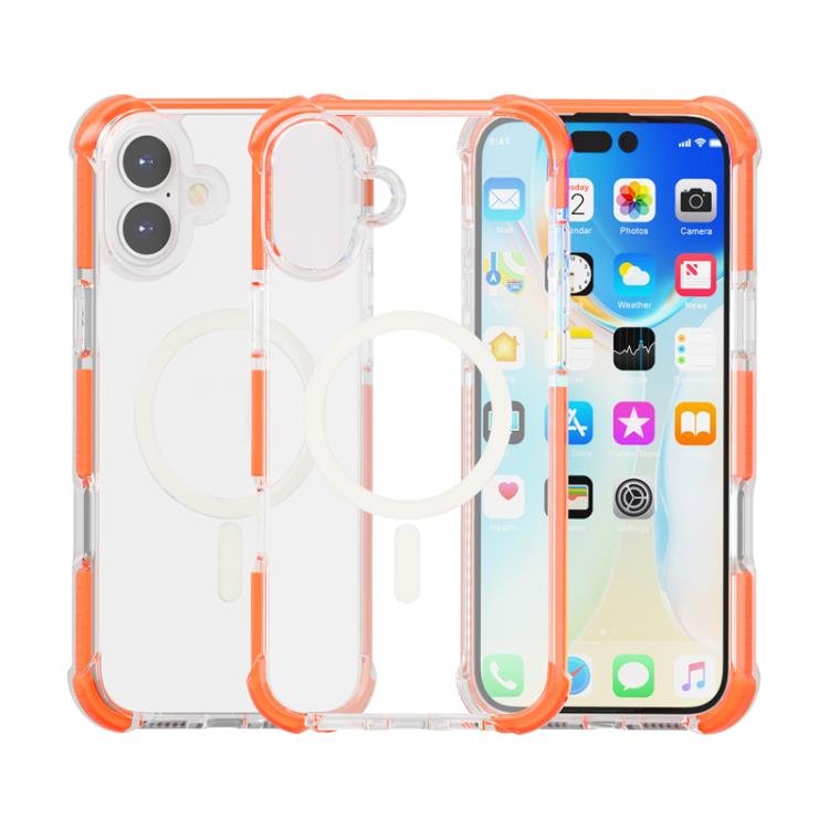 For iPhone 17 Acrylic Magsafe Magnetic Shockproof Phone Case(Orange)