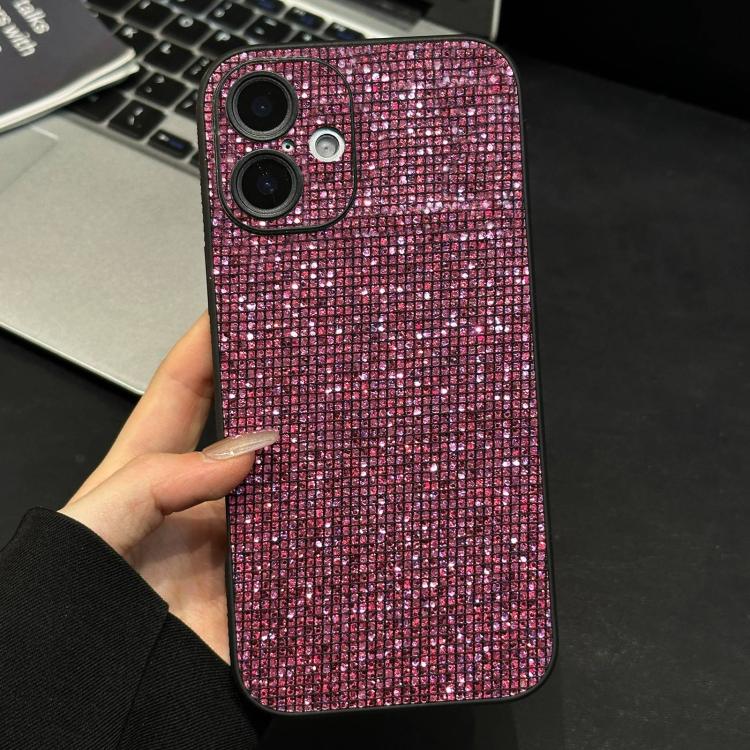 For iPhone 17 Acrylic Rhinestone Full Coverage Phone Case(Dark Purple)