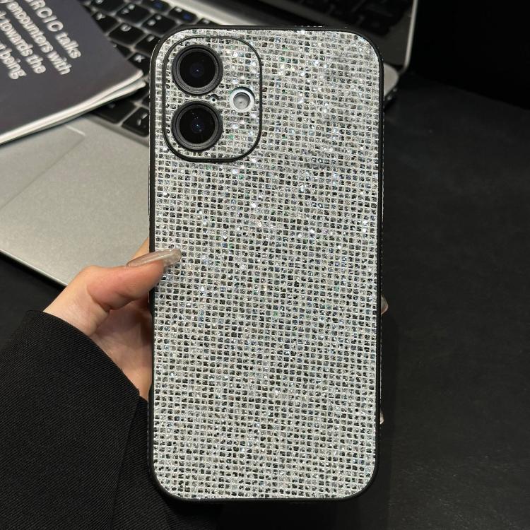 For iPhone 17 Acrylic Rhinestone Full Coverage Phone Case(Silver)