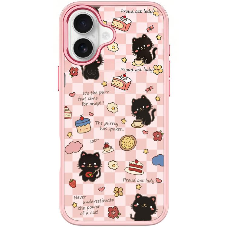For iPhone 17 Adorable Dessert Cat Pattern Magnetic Phone Case(Pink)