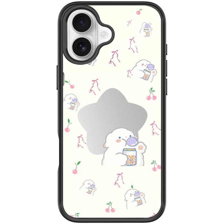 For iPhone 17 Adorable Star Sheep Pattern Magnetic Phone Case(Black)
