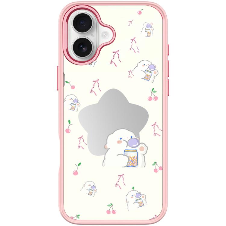 For iPhone 17 Adorable Star Sheep Pattern Magnetic Phone Case(Pink)