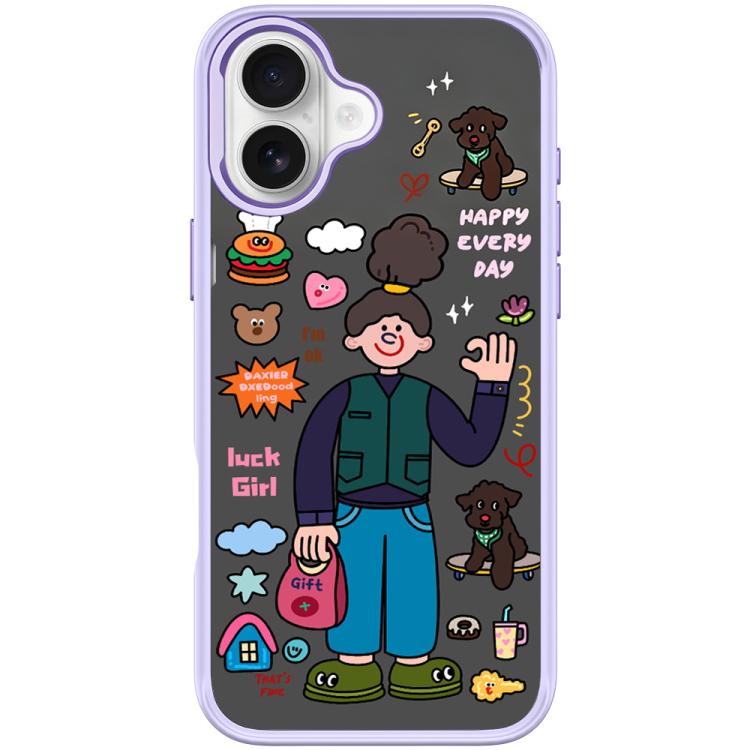 For iPhone 17 American Girl Pattern Magnetic Phone Case(Light Purple)