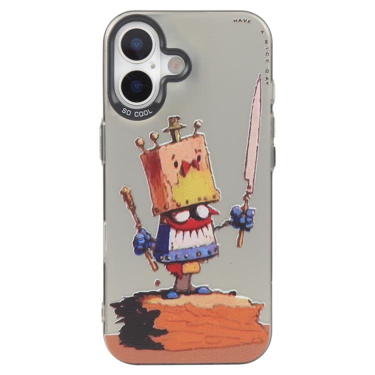 For iPhone 17 Animal Pattern Oil Painting Series PC + TPU Phone Case(Clown)
