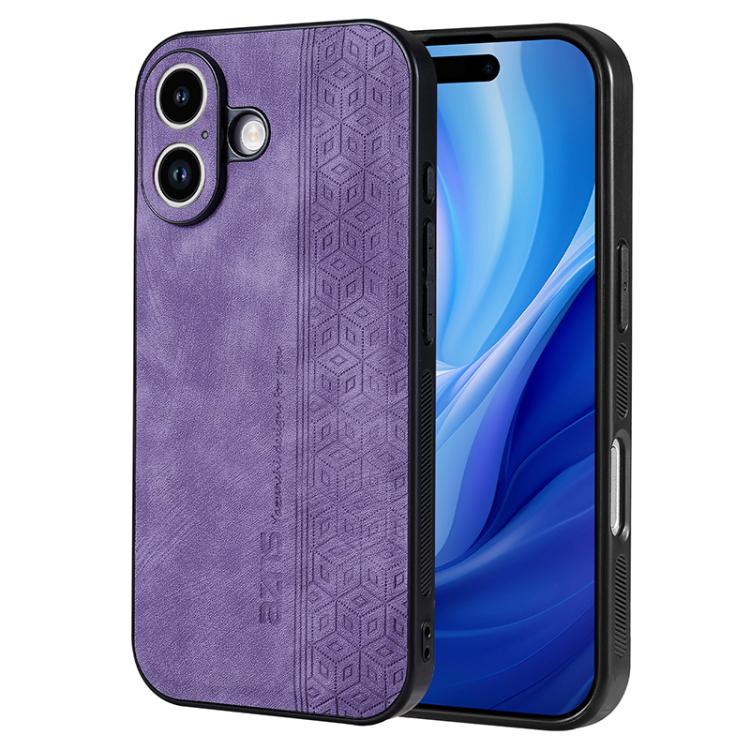 For iPhone 17 AZNS 3D Embossed Skin Feel Phone Case(Purple)