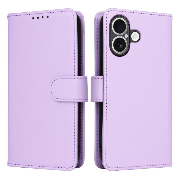 For iPhone 17 BETOPNICE BN-005 2 in 1 Detachable Imitate Genuine Leather Phone Case(Light Purple)