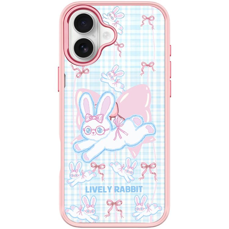 For iPhone 17 Bow Rabbit Pattern Magnetic Phone Case(Pink)