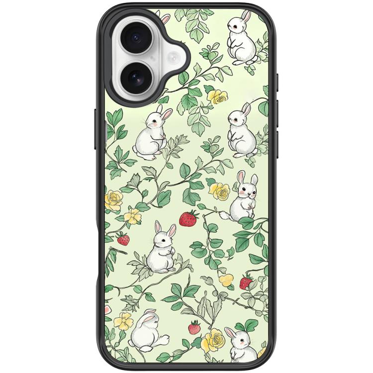 For iPhone 17 Branch Rabbit Pattern Magnetic Phone Case(Black)