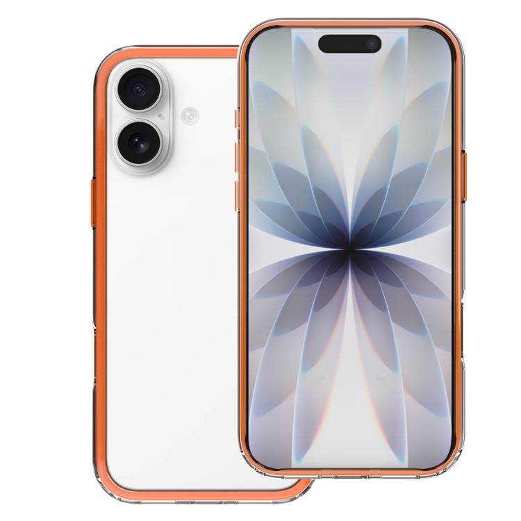For iPhone 17 Buffered TPU Hybrid PC Phone Frame with AI Camera Button(Orange)