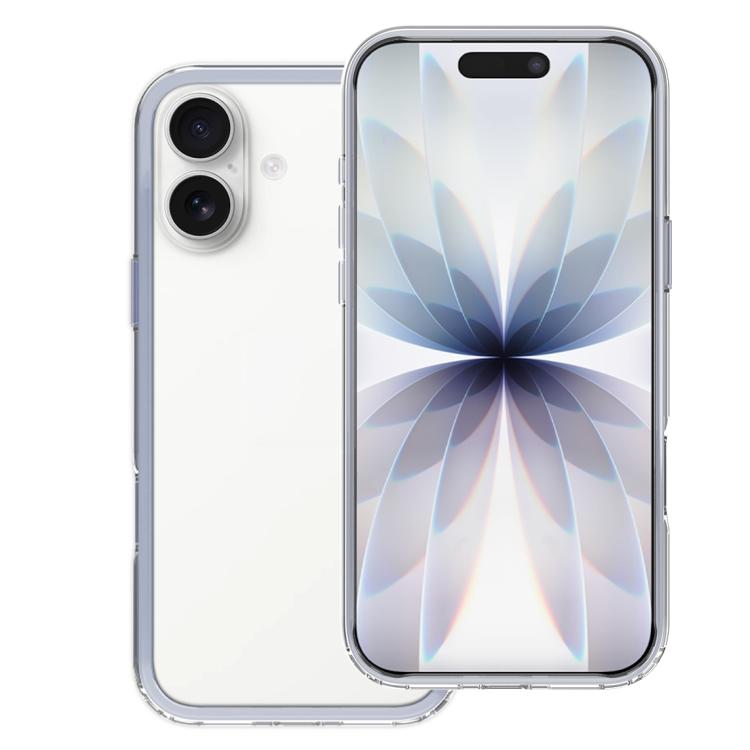 For iPhone 17 Buffered TPU Hybrid PC Phone Frame with AI Camera Button(Sky Blue)