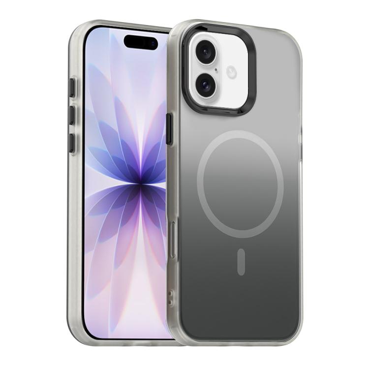For iPhone 17 Candy Gradient Series 3 in 1 Hybrid Magnetic Phone Case(Black)