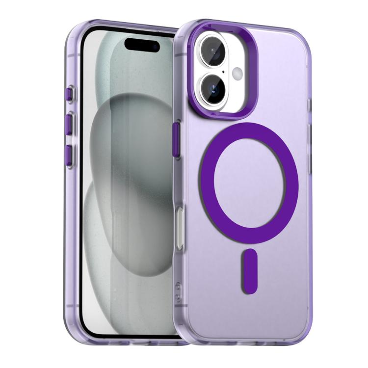 For iPhone 17 Candy Magsafe PC Hybrid TPU Phone Case(Purple)