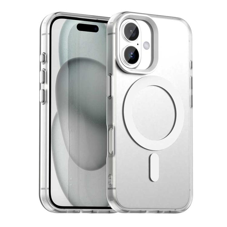 For iPhone 17 Candy Magsafe PC Hybrid TPU Phone Case(White)
