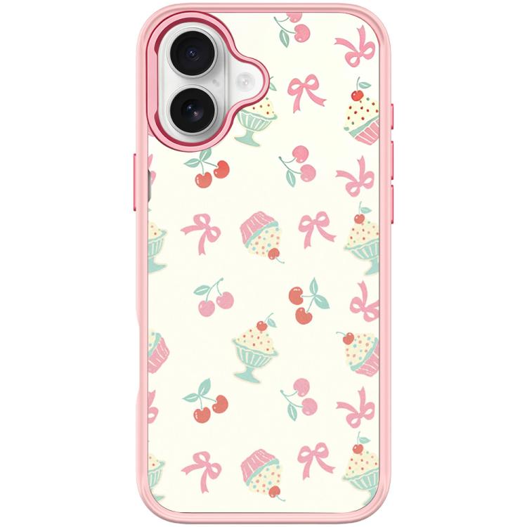 For iPhone 17 Cherry Cake Pattern Magnetic Phone Case(Pink)
