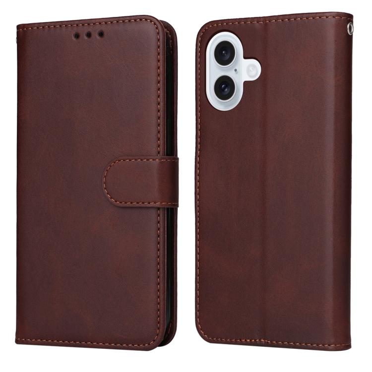 For iPhone 17 Classic Calf Texture Flip Leather Phone Case(Brown)