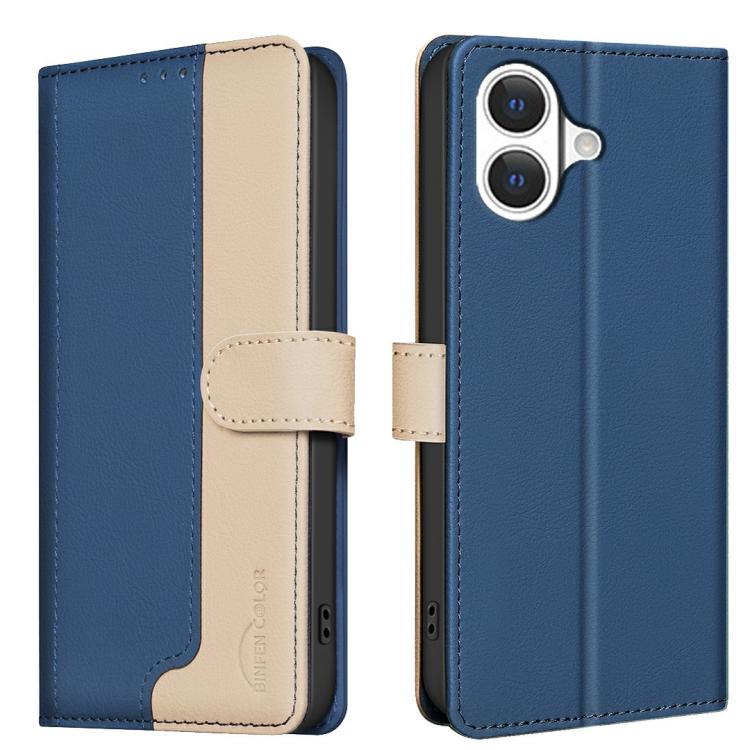 For iPhone 17 Color Matching RFID Anti-theft Leather Phone Case(Blue)