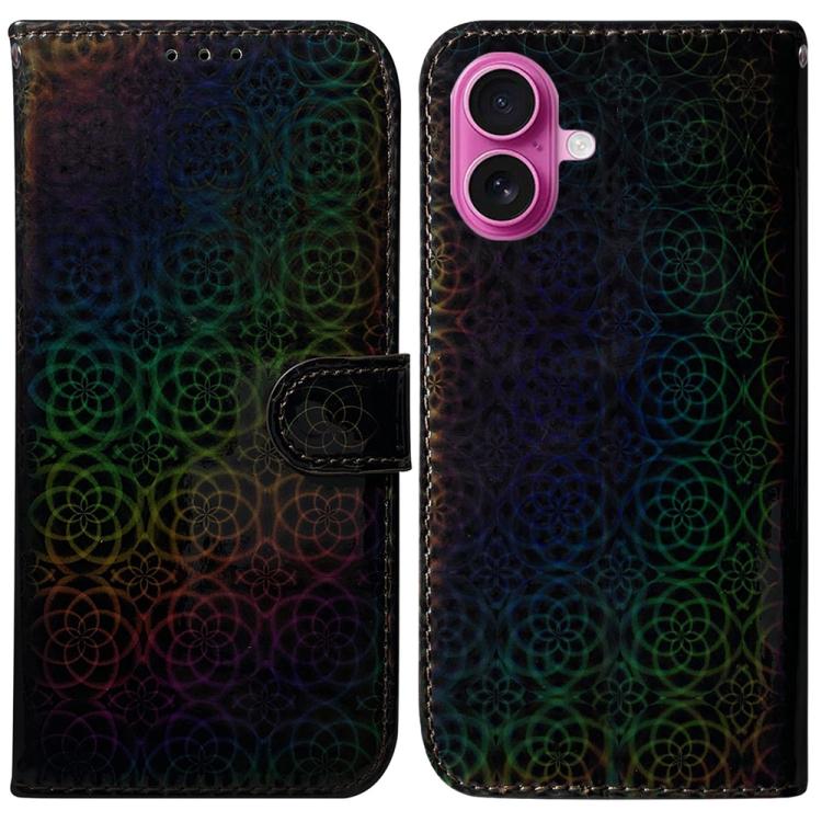 For iPhone 17 Colorful Magnetic Buckle Leather Phone Case(Black)