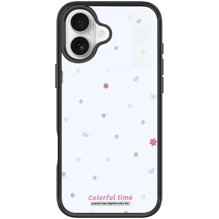 For iPhone 17 Colorful Stars Pattern Magnetic Phone Case(Black)
