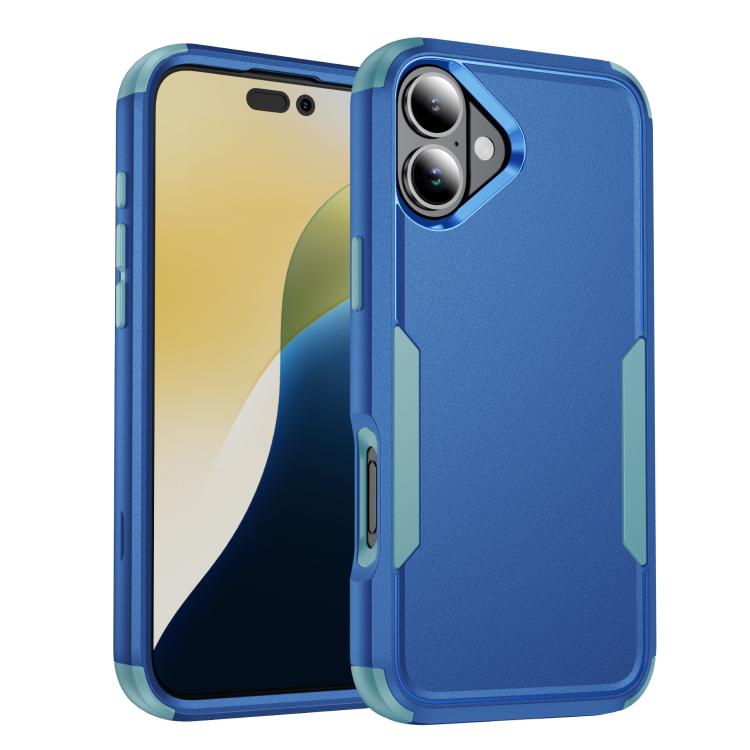 For iPhone 17 Commuter Shockproof TPU + PC Phone Case(Royal Blue+Grey Green)