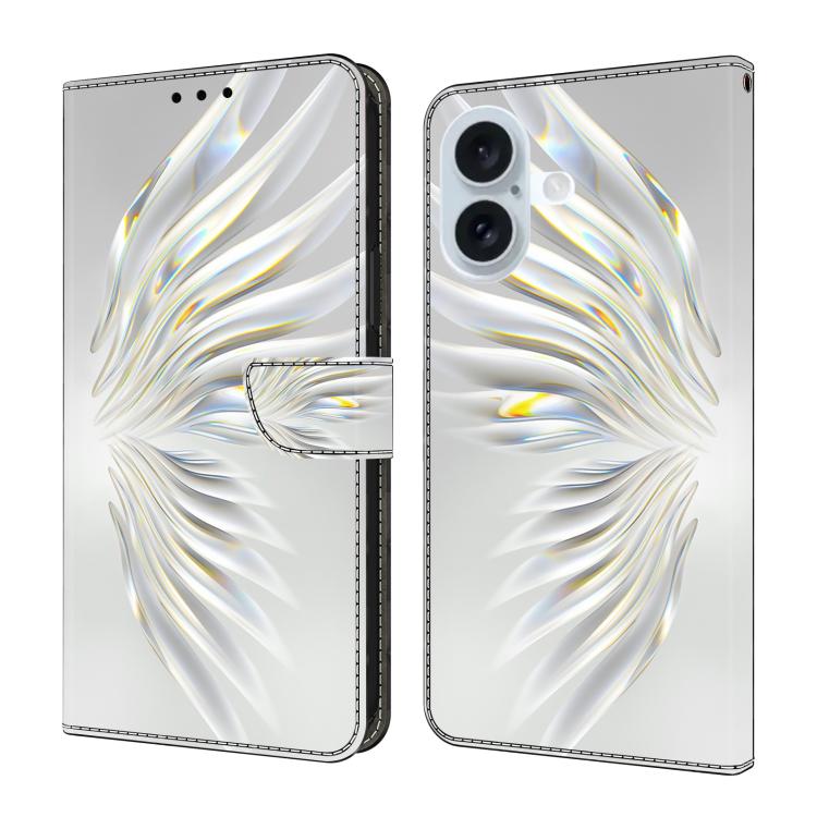 For iPhone 17 Crystal-Like Painted Vegan Leather Phone Case(Crystal Wings)