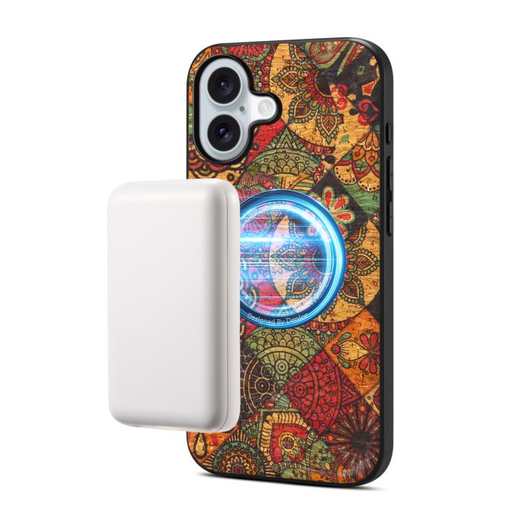 For iPhone 17 Denior A07 Flower Language Series Magnetic Vegan Leather Phone Case(Yellow)