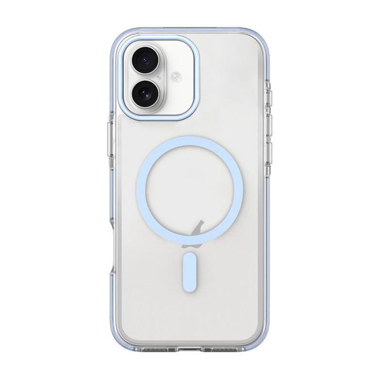 For iPhone 17 Dual-Color PC Hybrid TPU Magnetic Phone Case(Light Blue)