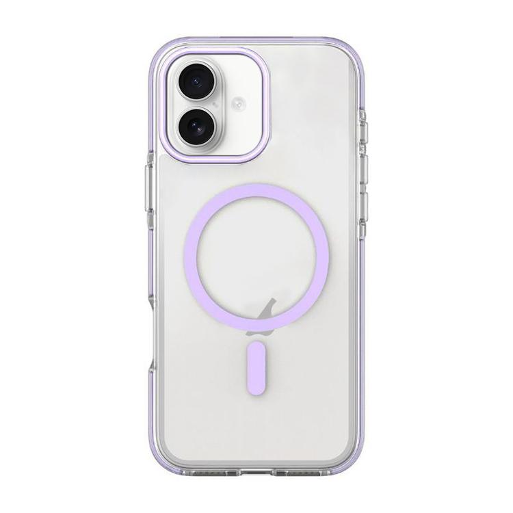 For iPhone 17 Dual-Color PC Hybrid TPU Magnetic Phone Case(Purple)
