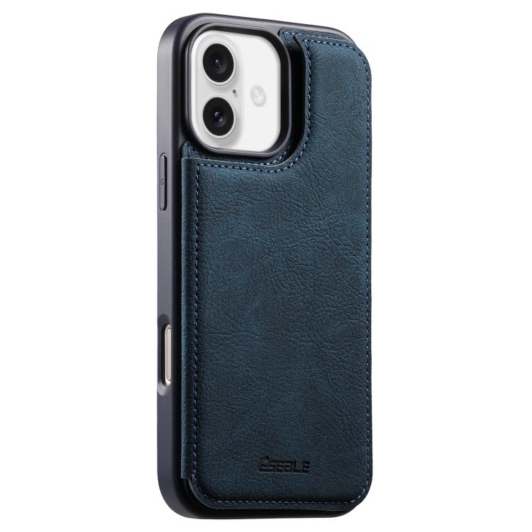 For iPhone 17 ESEBLE Retro Texture Double Buckle Card Slot Phone Case(Blue)