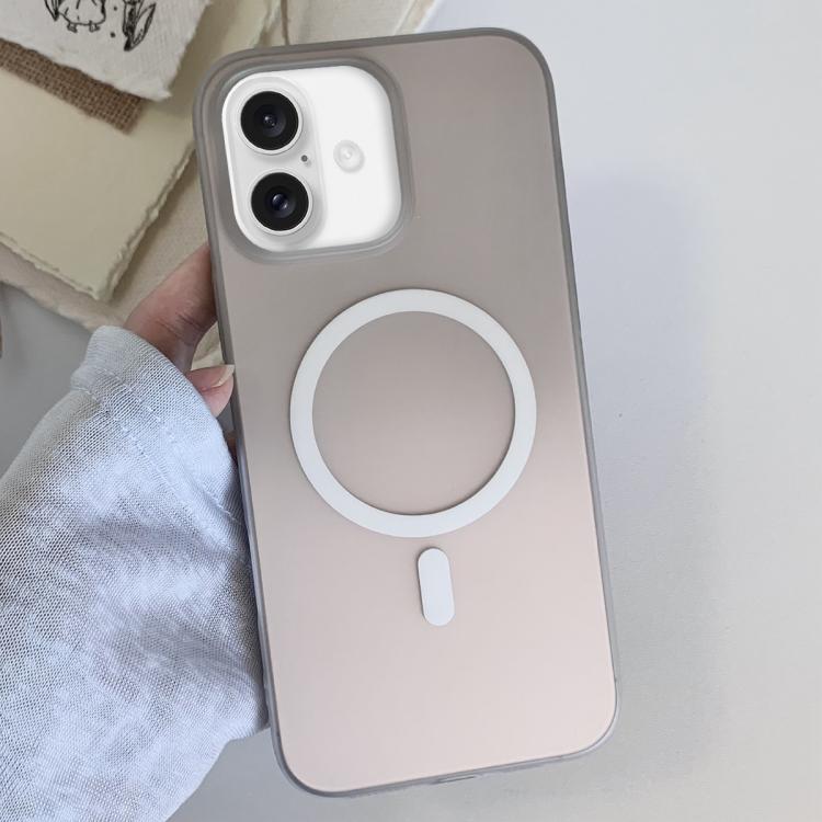 For iPhone 17 Frosted Gradient TPU Magnetic Phone Case(Gray)