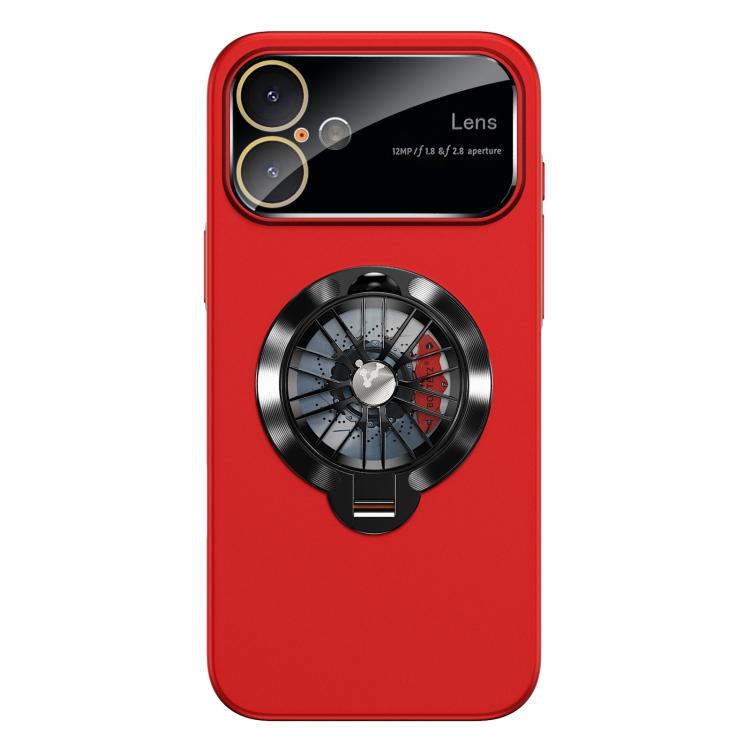 For iPhone 17 Glaze PC Camera Window Gyro Kickstand Magnetic Phone Case(Red)
