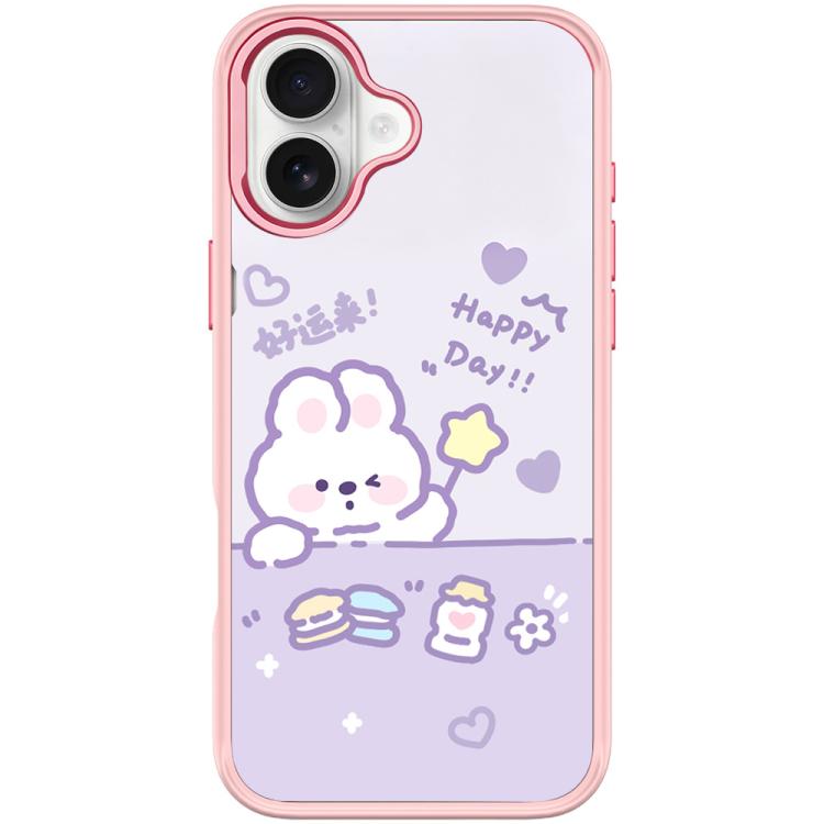 For iPhone 17 Good Luck Star Rabbit Pattern Magnetic Phone Case(Pink)