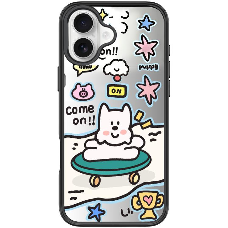 For iPhone 17 Happy Weekend Pattern Magnetic Phone Case(Black)