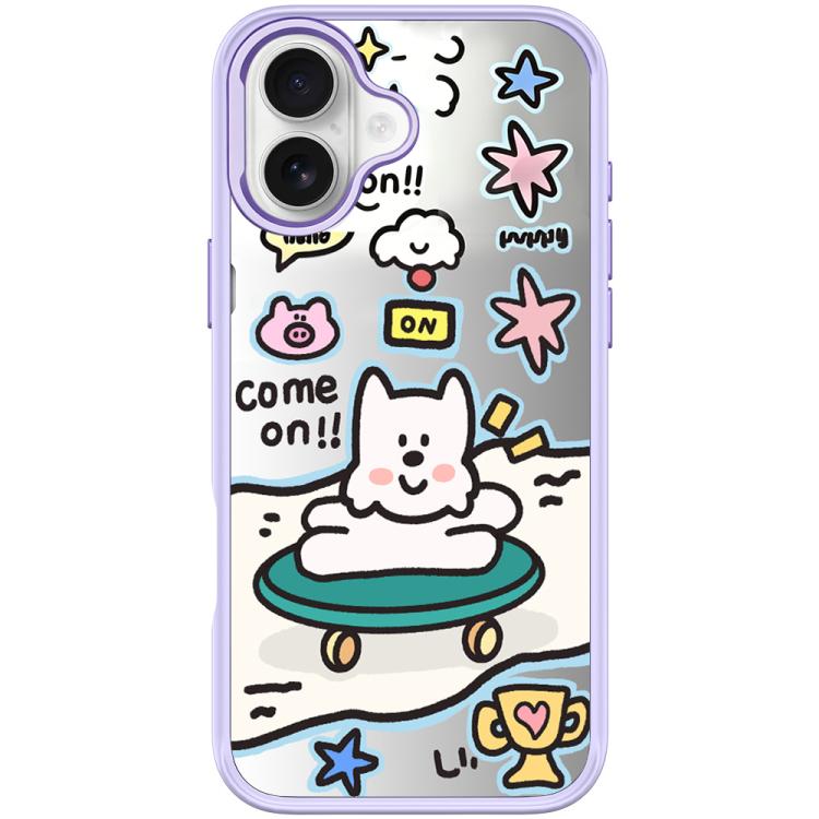 For iPhone 17 Happy Weekend Pattern Magnetic Phone Case(Light Purple)