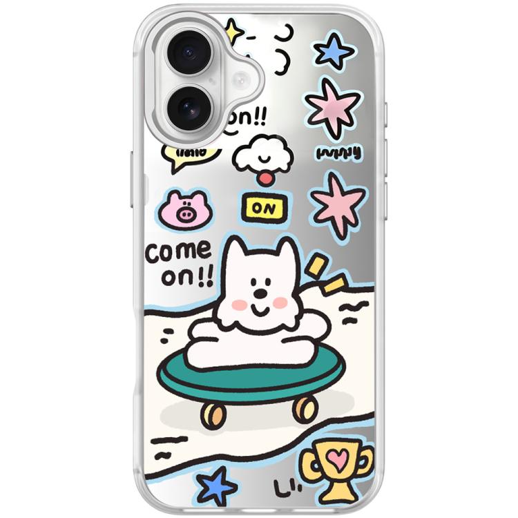 For iPhone 17 Happy Weekend Pattern Magnetic Phone Case(Transparent White)