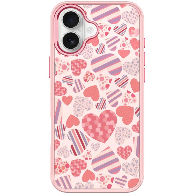 For iPhone 17 Heart Collection Pattern Magnetic Phone Case(Pink)