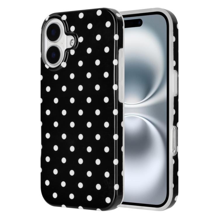For iPhone 17 IMD Colorful Dots Pattern TPU Full Coverage Phone Case(Black)