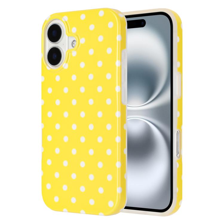 For iPhone 17 IMD Colorful Dots Pattern TPU Full Coverage Phone Case(Yellow)