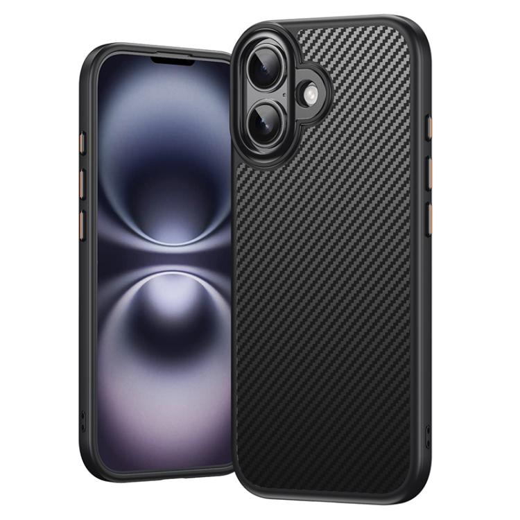 For iPhone 17 Kevlar Fiber Texture Shockproof Magnetic Phone Case(Black)