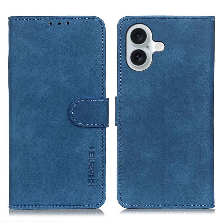 For iPhone 17 KHAZNEH Retro Texture Leather Phone Case(Blue)