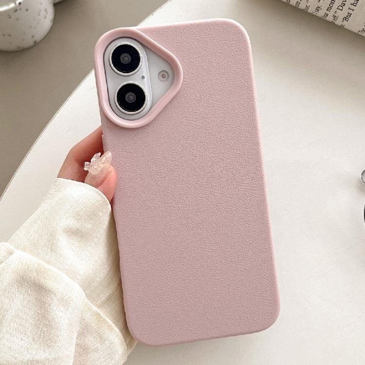 For iPhone 17 Leather Texture TPU Full Coverage Phone Case(Pink)