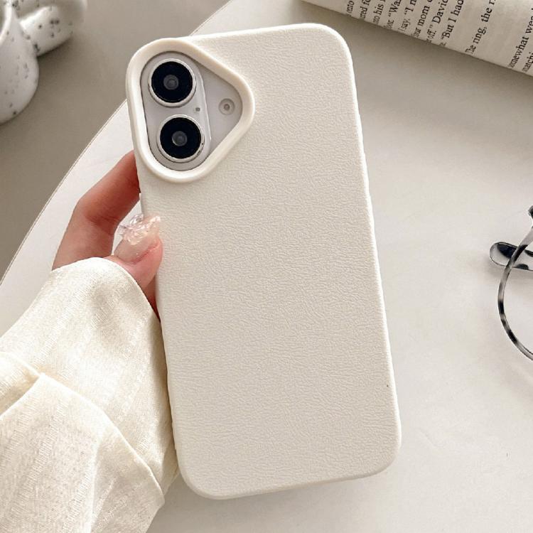 For iPhone 17 Leather Texture TPU Full Coverage Phone Case(White)
