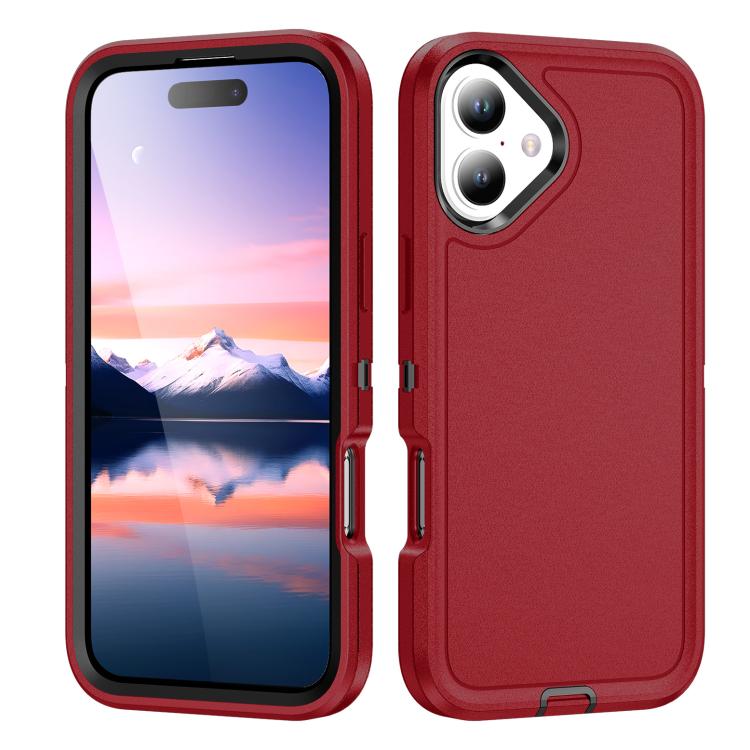 For iPhone 17 Life Waterproof Rugged Phone Case(Red + Black)