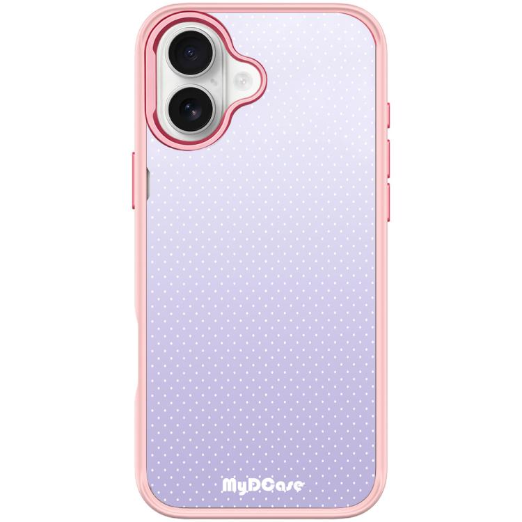 For iPhone 17 Light Purple Dots Pattern Magnetic Phone Case(Pink)