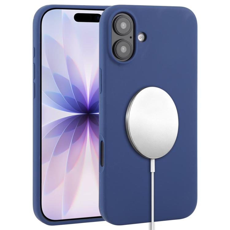 For iPhone 17 Liquid Silicone Full Coverage MagSafe Phone Case(Navy Blue)