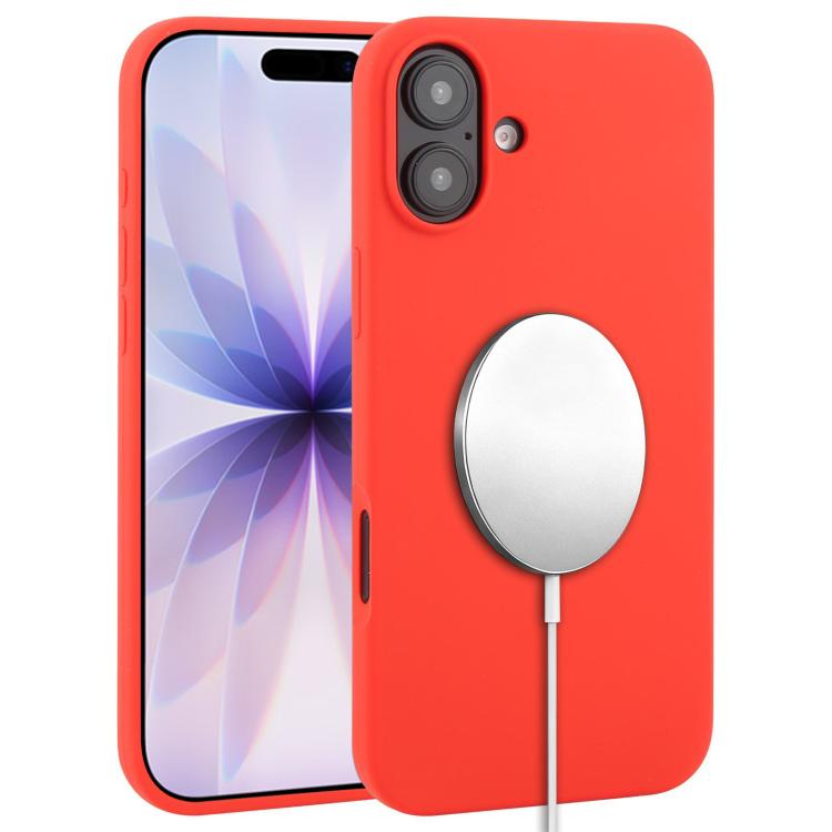 For iPhone 17 Liquid Silicone Full Coverage MagSafe Phone Case(Red)