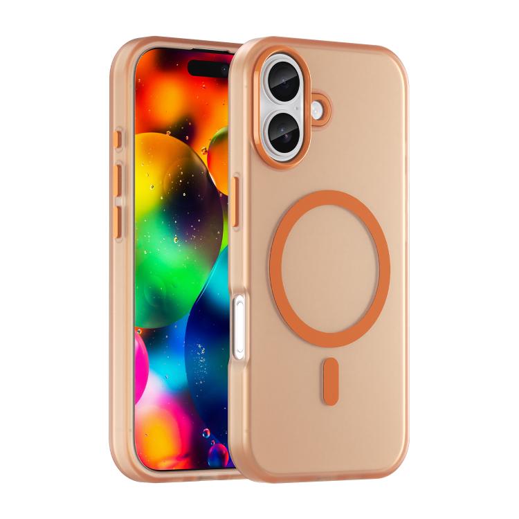For iPhone 17 MagSafe Frosted Translucent TPU + PC Full Coverage Phone Case(Orange)