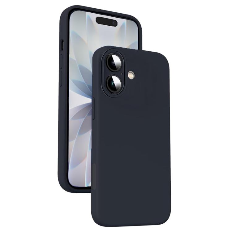 For iPhone 17 Microfiber Liquid Silicone Shockproof Phone Case(Black)